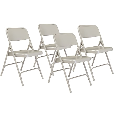 National Public Seating Series 200 Folding Chairs, Gray, Set Of 4 Chairs