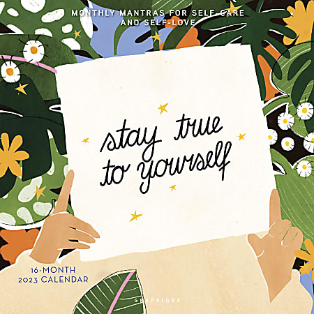 Graphique Inspirational Monthly Wall Calendar, 12" x 12", Stay True, January To December 2023