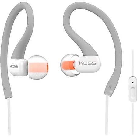 Koss FitSeries KSC32i Earset - Stereo - Mini-phone (3.5mm) - Wired - 16 Ohm - 15 Hz - 20 kHz - Over-the-ear, Earbud - Binaural - In-ear - 3.94 ft Cable - Gray, Orange