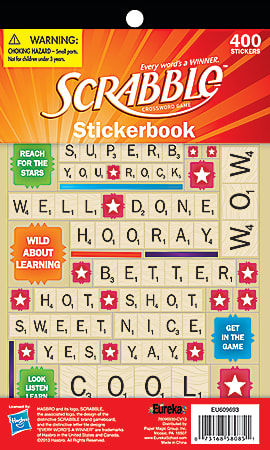 Eureka Motivational Sticker Book, Scrabble, 400 Stickers