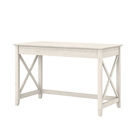 Bush Furniture Key West 48"W Writing Desk, Linen White Oak, Standard Delivery