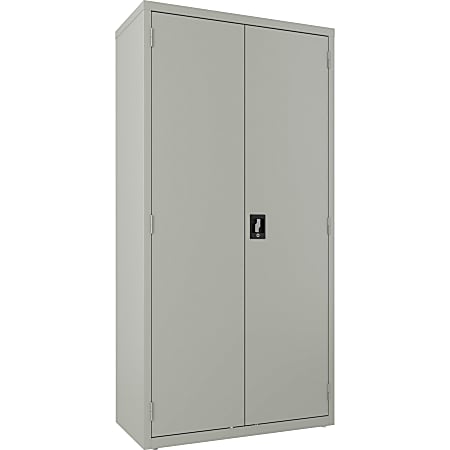 Lorell® Steel Wardrobe Storage Cabinet, 72"H x 36"W x 18"D, Light Gray