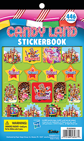 Eureka Recognition Sticker Book, Candy Land, 446 Stickers