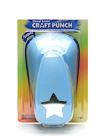 Marvy Uchida® Clever Lever Super Jumbo Craft Punch, Star, 2", Blue
