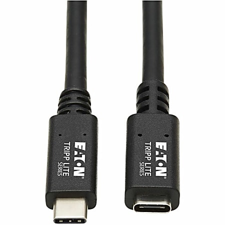 Tripp Lite U421-003 USB-C Extension Cable, M/F, Black, 3 ft. (0.9 m) - 3 ft Thunderbolt 3 Data Transfer Cable  - U421003