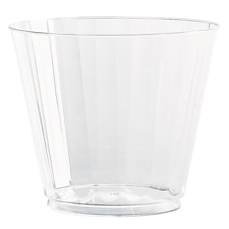 WNA Classic Crystal™ Plastic Fluted Tumblers, Squat, 9 Oz, Clear, 12 Tumblers Per Pack, Carton Of 20 Packs