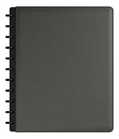 TUL® Discbound Notebook With Leather Cover, Letter Size, Narrow Ruled, 60 Sheets, Smoke Moss Green