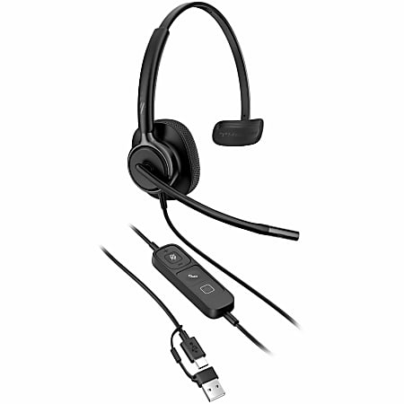 HP Poly Mission 415 On-Ear Wired Headset, Black, C01B2AAAC3