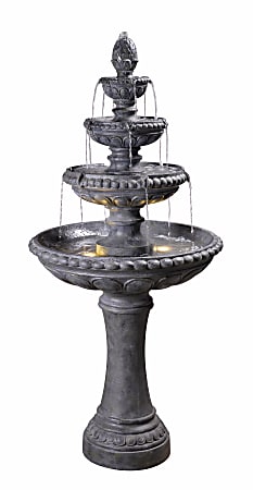 Kenroy Home Tucson Outdoor Floor Fountain, 65"H x 29"W x 29"D, Zinc