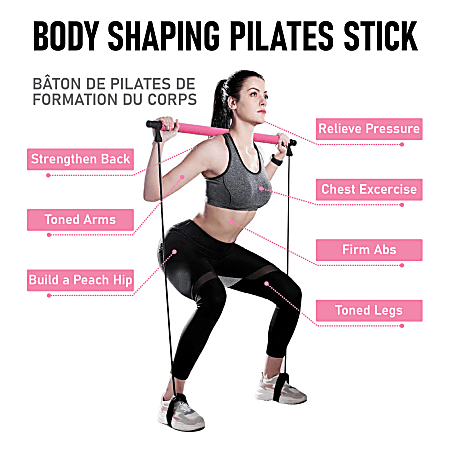 TRAKK Pilates Bar 2 H x 6 W x 17 D Pink Office Depot
