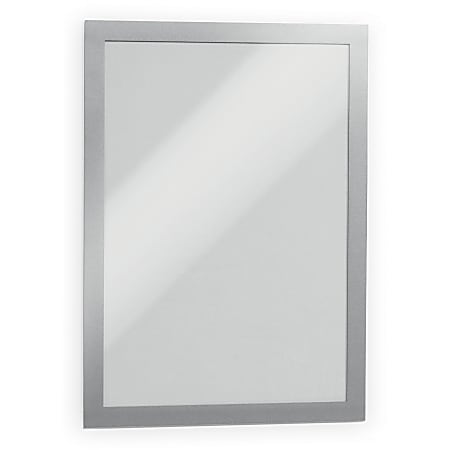 DURABLE® DURAFRAME® Self-Adhesive Magnetic Letter Sign Holder - Horizontal or Vertical, 9.5"x12" Frame Size - Holds 8.5"x11" Insert, 2 -Pack, Silver