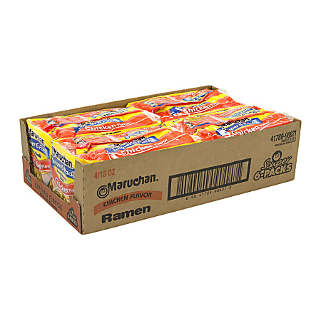 Maruchan Chicken Flavor Ramen Noodle Soup, 6 Bags Per Pack, Case Of 4 Packs