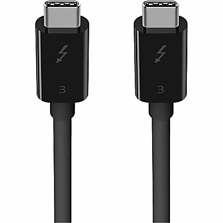 Belkin Thunderbolt 3 Cable, F2CD084 - 2.62 ft Thunderbolt 3 Data Transfer Cable for MacBook Pro - First End: 1 x USB 3.1 (Gen 1) Type C - Male - Second End: 1 x USB 3.1 (Gen 1) Type C - Male - 40 Gbit/s - Black