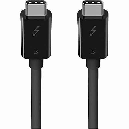 Belkin Thunderbolt 3 Cable (USB-C to USB-C, 100W) - 2.60 ft Thunderbolt 3/USB-C Data Transfer Cable for MacBook Pro, iMac, MacBook Air - First End: 1 x USB 3.1 (Gen 1) Type C - Male - Second End: 1 x USB 3.1 (Gen 1) Type C - Male - 40 Gbit/s - Black