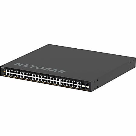 Netgear AV Line M4350-44M4X4V Ethernet Switch - 48 Ports - Manageable - 25 Gigabit Ethernet - 25GBase-X, 10GBase-T - 3 Layer Supported - Modular - 550 W Power Consumption - 194 W PoE Budget - Optical Fiber, Twisted Pair - PoE Ports - 1U High