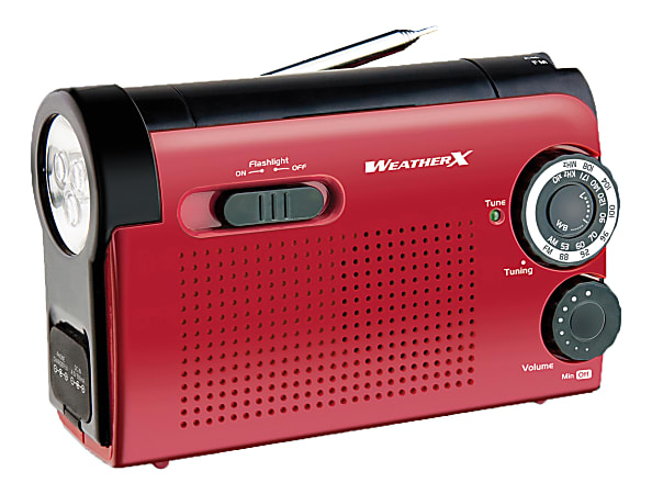 GPX WeatherX AM/FM Weatherband Radio With Flashlight, WR182R