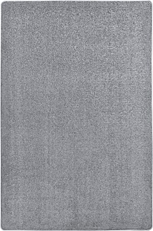 Joy Carpets Kid Essentials Solid Color Rectangle Area Rug, Endurance, 12' x 6', Silver