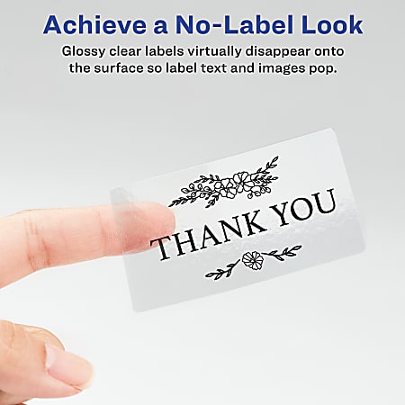 100 Printable Holiday Labels 2 6522 Avery Glossy Crystal Clear Address Labels for Laser & Inkjet 2 x 4