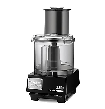 Waring 2-Speed Food Processor With Vegetable Prep Lid Chute, 2.5 Qt, Black