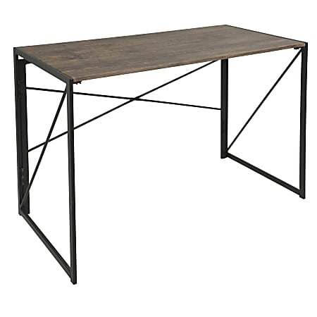 Lumisource Dakota Industrial Office 40"W Writing Desk, Black/Brown