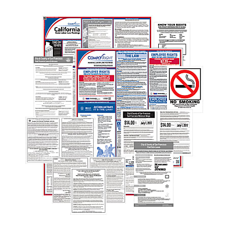 ComplyRight™ Federal, State And City Labor Law 1-Year Poster Service, English, San Francisco, California