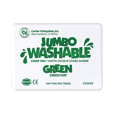 Ready 2 Learn Jumbo Washable Unscented Stamp Pads, 6 1/4" x 4", Green, Pack Of 2