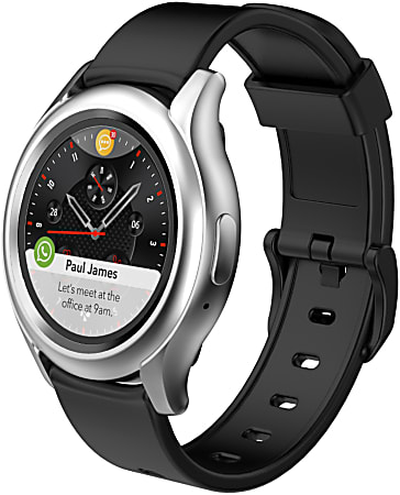 MyKronoz ZeRound 3 Smartwatch Silver KRZEROUND3 SILVER Office Depot