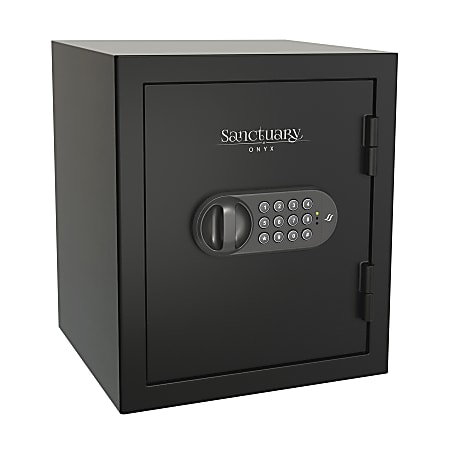 Sanctuary Onyx Fireproof Home And Office Safe With Electronic Lock, 1.01 Cu. Ft. Capacity, Matte Black