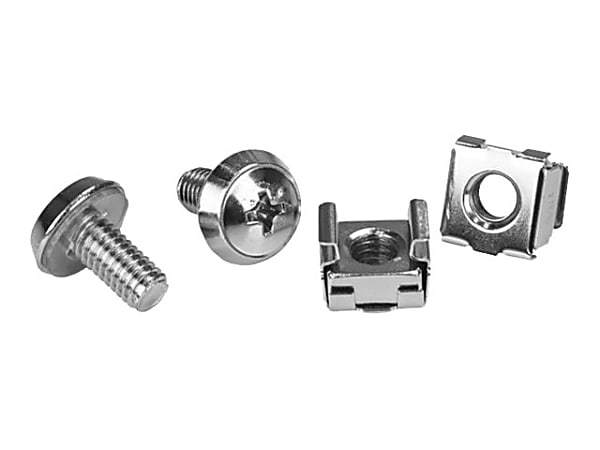 StarTech.com Rack Screws - 20 Pack - Installation Tool - 12 mm M6 Screws - M6 Nuts - Cabinet Mounting Screws and Cage Nuts