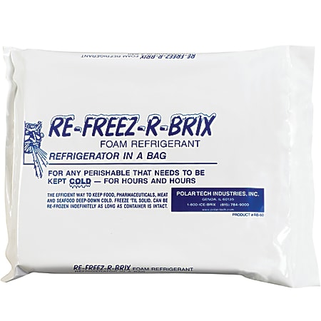 Re-Freez-R-Brix™ Cold Bricks, 9"H x 8"W x 1 1/2"D, White, Case Of 6