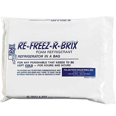 Re-Freez-R-Brix™ Cold Bricks, 9"H x 8"W x 1 1/2"D, White, Case Of 6
