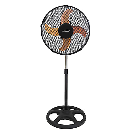 Brentwood 12" 3-Speed Adjustable Oscillating Stand Fan, 35" x 13", Black