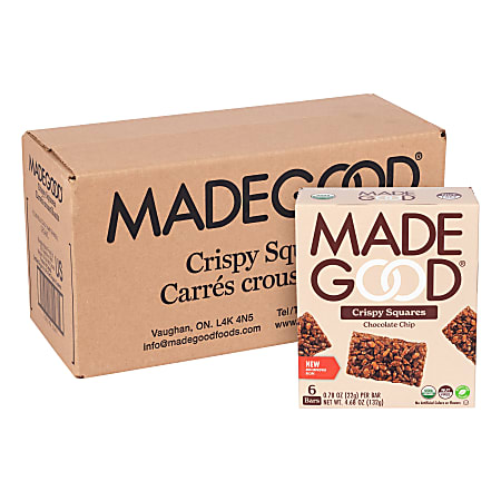 Made Good Madegood Chocolate Chip Crispy Squares, 0.78 Oz, 6 Bags Per Pack, Case Of 6 Packs