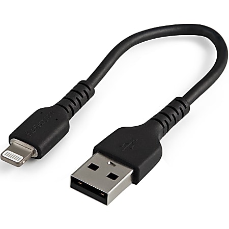 StarTech.com 6 inch/15cm Durable Black USB-A to Lightning