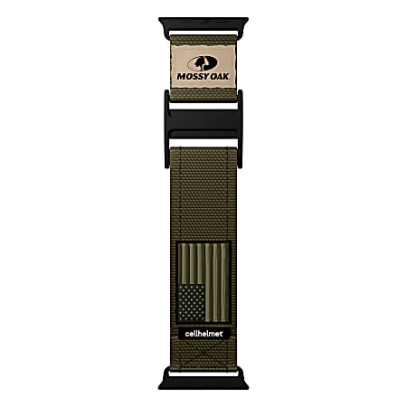 Mossy Oak® by cellhelmet® Premium Large Nylon Band for Apple Watch® 44/45/46/49 mm, Olive Drab Green, WB-006