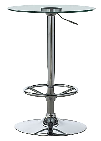 Powell Novelli Adjustable-Height Pub Table, 42-3/4"H x 23-5/8", Chrome