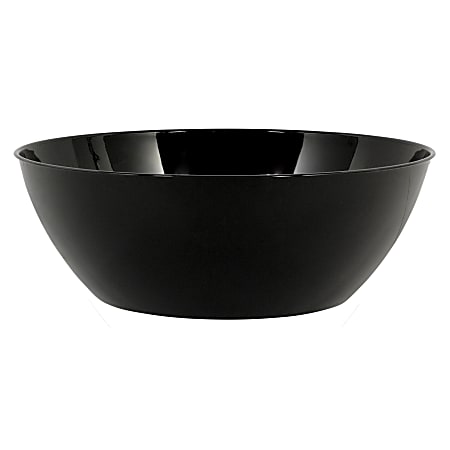 Amscan 10-Quart Plastic Bowls, 5" x 14-1/2", Jet Black, Set Of 3 Bowls