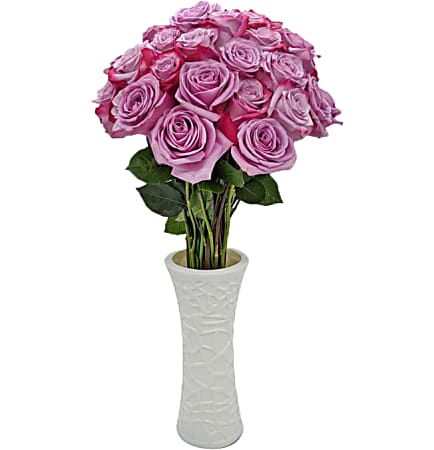 Rose Farmers Bi-Color Long Stem Roses, Purple/Magenta, Box