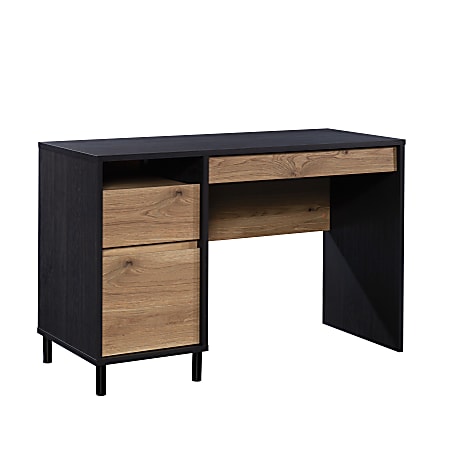 Sauder® Acadia Way 47”W Single Pedestal Computer Desk, Raven Oak/Timber Oak