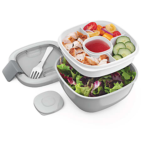 Bentgo Salad Lunch Container 4 x 7 14 Gray - Office Depot