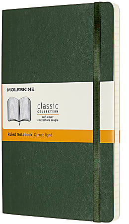 Moleskine Classic Soft Cover Notebook, 5" x 8-1/4", Ruled, 192 Pages, Myrtle Green