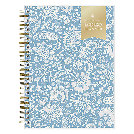 2025 Day Designer Weekly/Monthly Planning Calendar, 5-7/8” x 8-5/8”, Laila Blue, January 2025 To December 2025