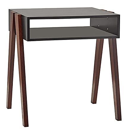 Adesso® Laurel End Table, Rectangle, 21-3/4"H x 20-1/2"W x 17-3/4"D, Black/Walnut Oak