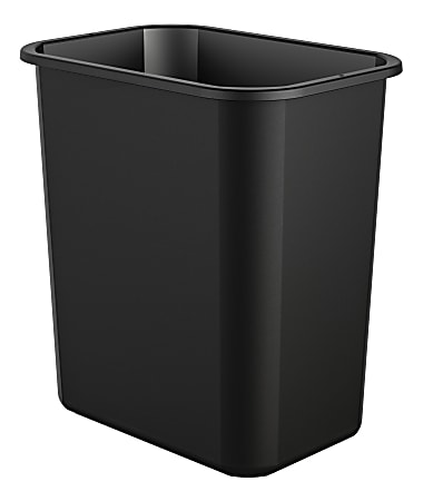 Rubbermaid Deskside Plastic Wastebasket, Rectangular, 7 gal, Gray