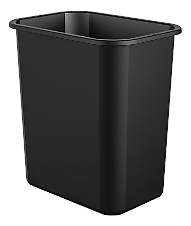 Suncast Commercial Deskside Rectangular Resin Trash Can, 7 Gallons, Black