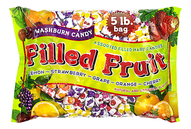 Washburn Fruit-Filled Hard Candy, Assorted Flavors, 5 Lb Bag