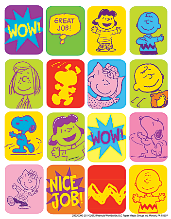 Eureka School Peanuts Stickers, Multicolor