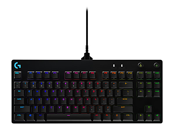 Logitech G Pro Mechanical Gaming Keyboard - Keyboard - backlit - USB - key switch: GX Blue Clicky - black