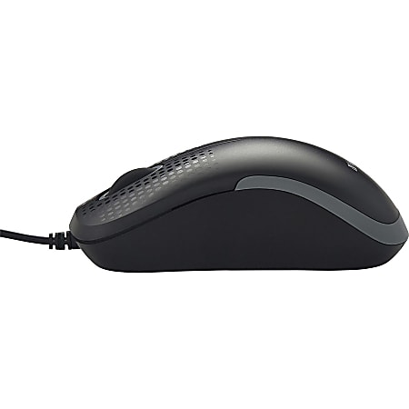 Verbatim Corded Optical Mouse - Black - Optical - Cable - Black - Scroll Wheel