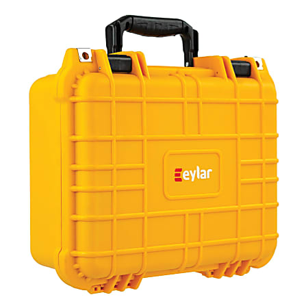 eylar Polypropylene SA00001 Standard Waterproof And Shockproof Gear Hard Case With Foam Insert, 6”H x 11-5/8”W x 13-3/8”D, Yellow